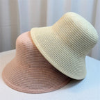 Women's Korean-style braided straw bucket hat