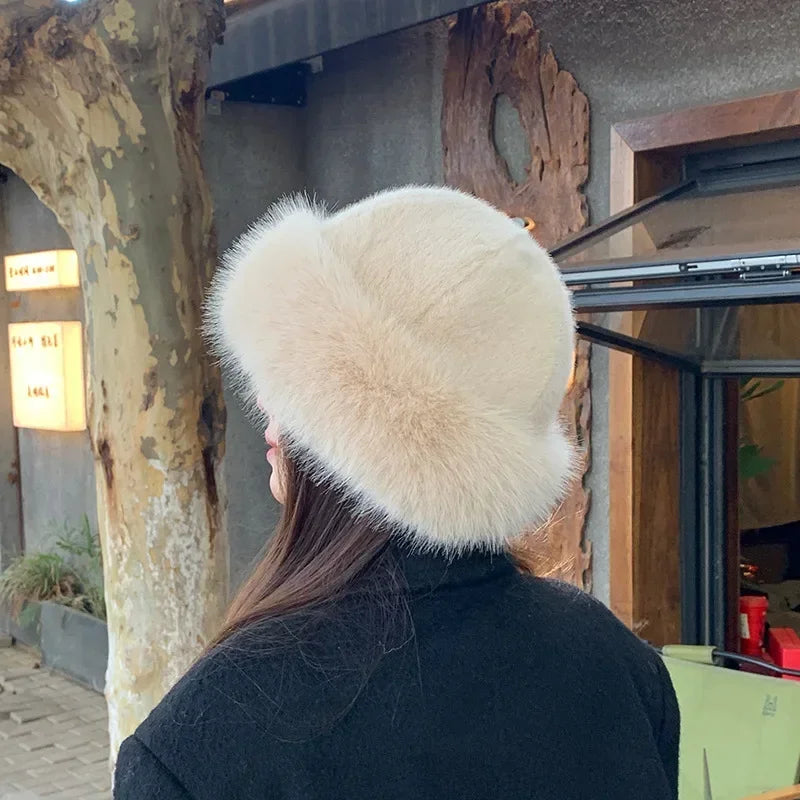 Women's Faux Fur Hat for Autumn and Winter