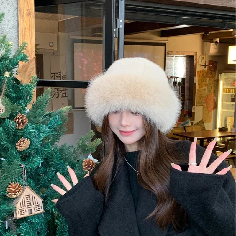 Women's Faux Fur Hat for Autumn and Winter