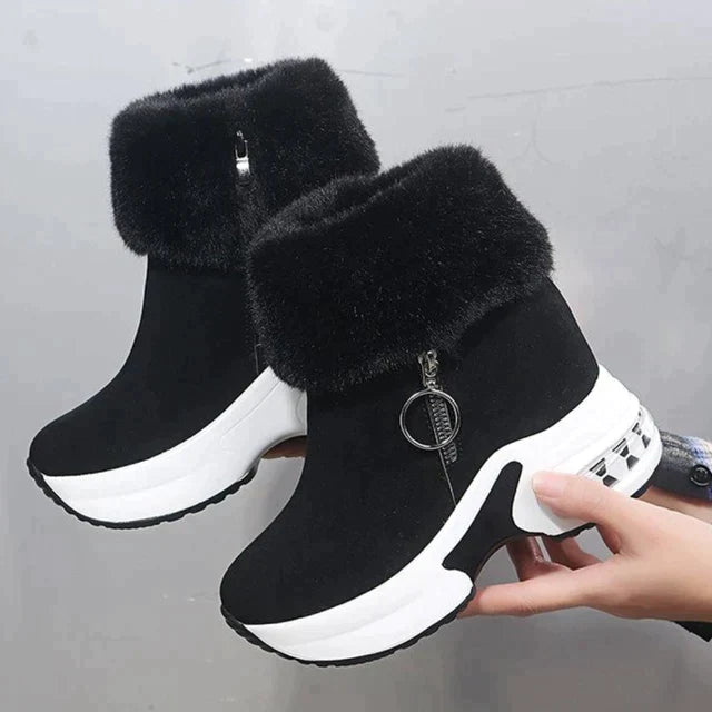 Comfortable Non-Slip Boots with Fur Lining and Side Zipper