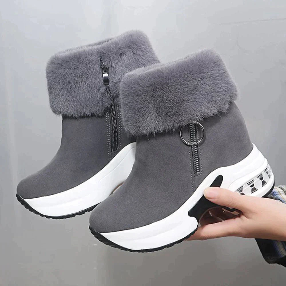 Comfortable Non-Slip Boots with Fur Lining and Side Zipper