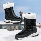Comfortable Non-Slip Fleece Lace-Up Boots with Zipper