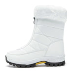 Comfortable Non-Slip Fleece Lace-Up Boots with Zipper