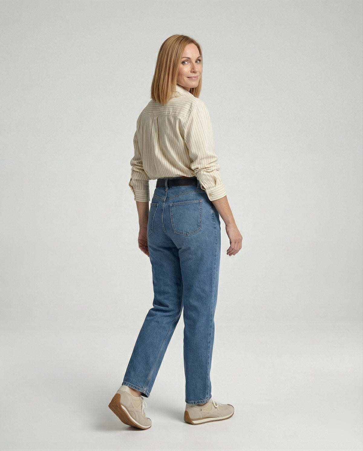 Women's Striped Button-Down Shirt