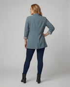 Women's Double-Breasted Blazer with Contrast Cuffs