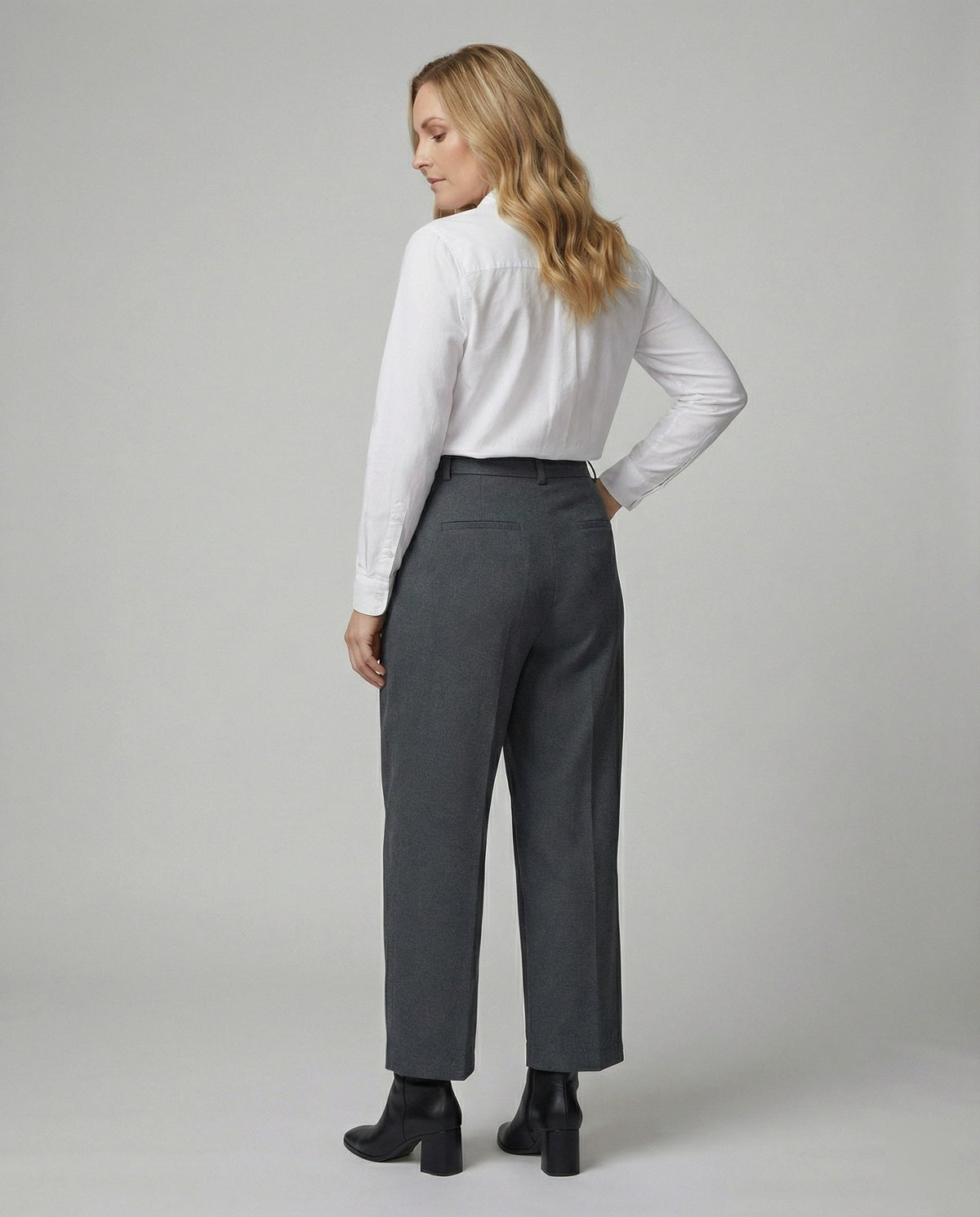 Women's High-Waisted Wide-Leg Dress Pants with Pleats