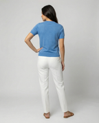 Women's Short-Sleeve Fine Knit Sweater