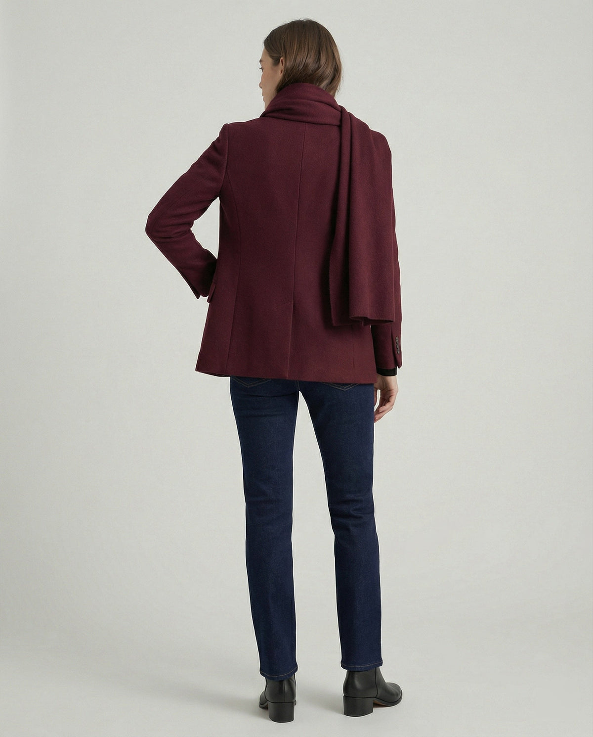 Women's Elegant Blazer Jacket with Detachable Scarf