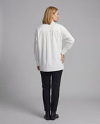 Women's Blouse with Flounce Sleeves and V-Neck