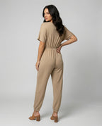 Women's Lightweight Jumpsuit with Loose Fit and Adjustable Waist