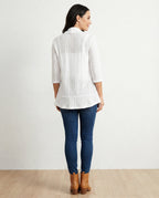 Women's Elegant Blazer with Patterned Cutouts and Tailored Fit