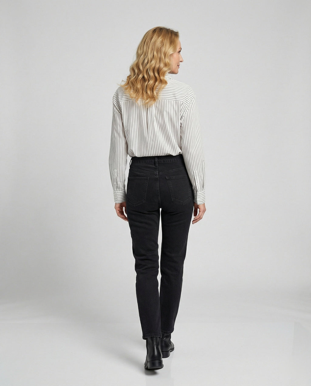 Women's Striped Button-Down Blouse