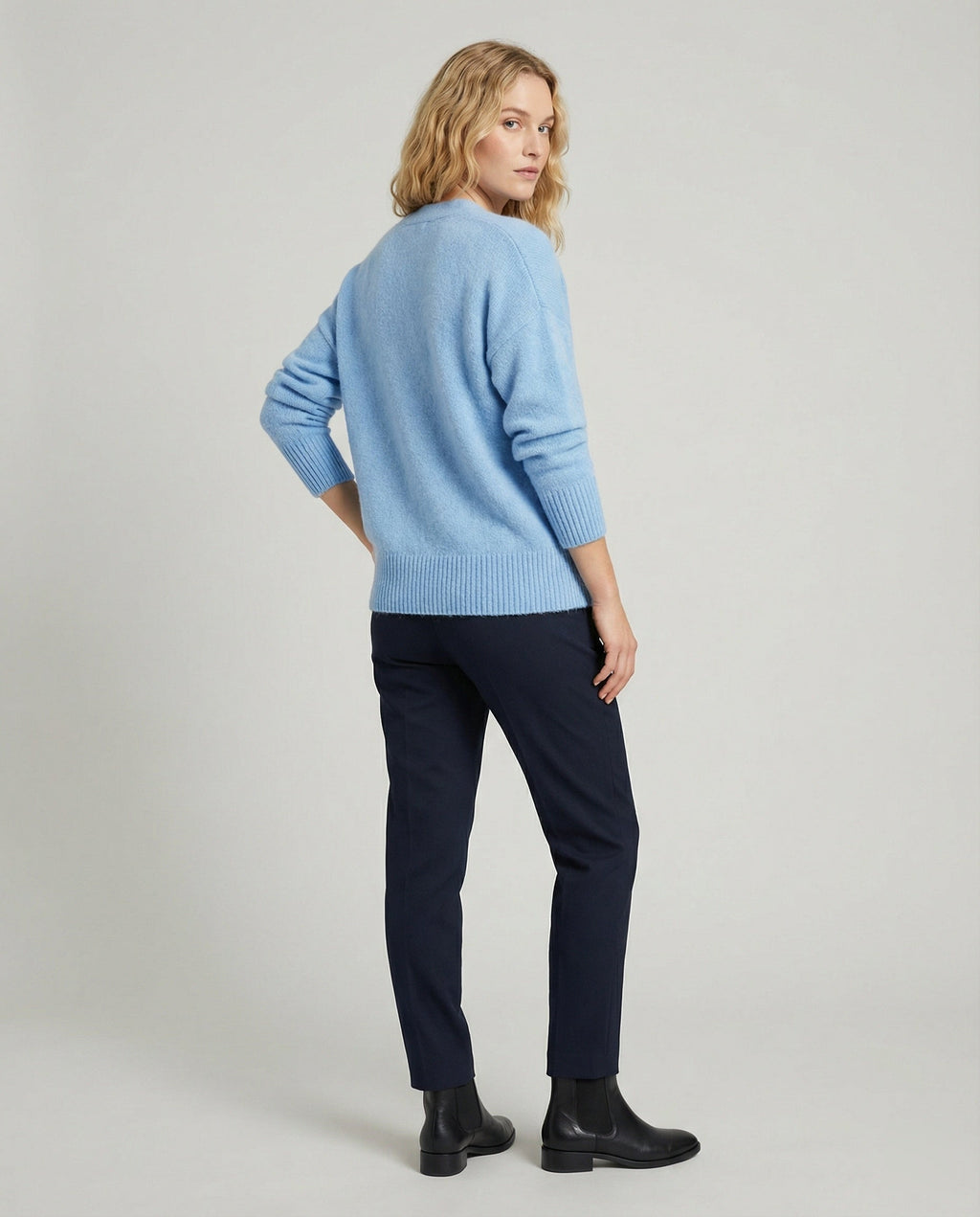 Women's Fluffy Cardigan with Puff Sleeves