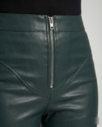 Women's High-Waist Wide-Leg Faux Leather Trousers
