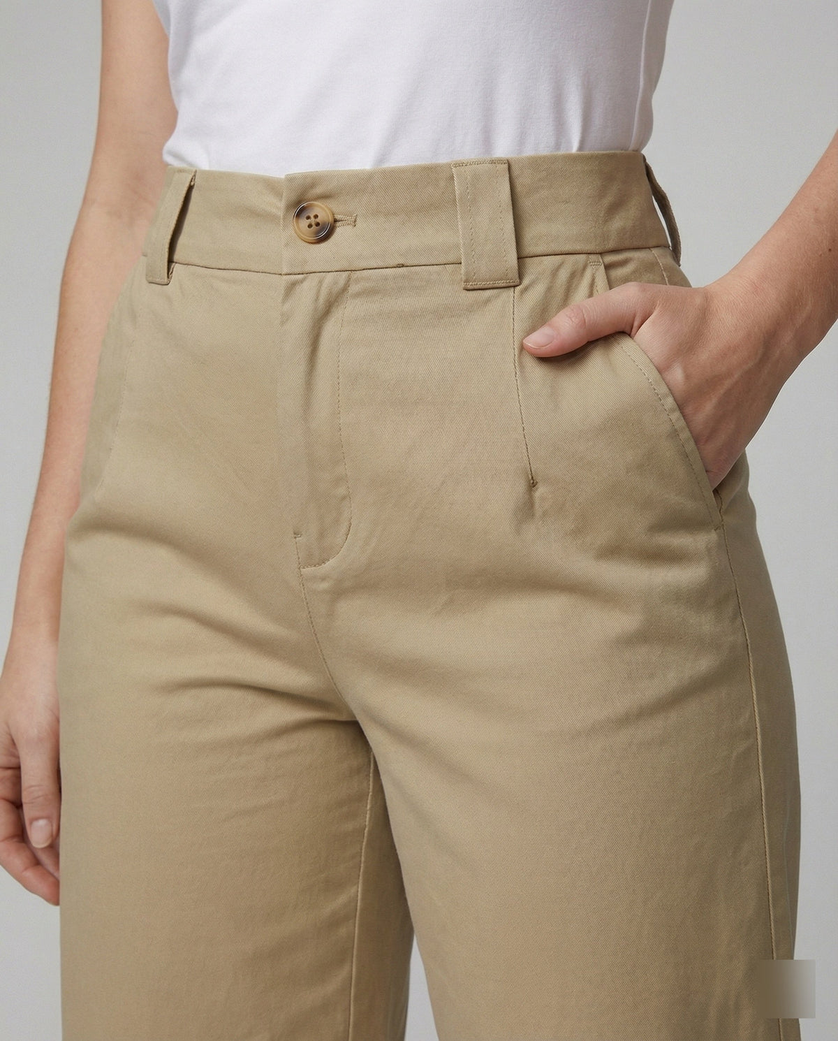 Women's High-Waisted Wide-Leg Pants with Fabric Belt