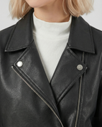 Women's Faux Leather Transitional Quilted Jacket