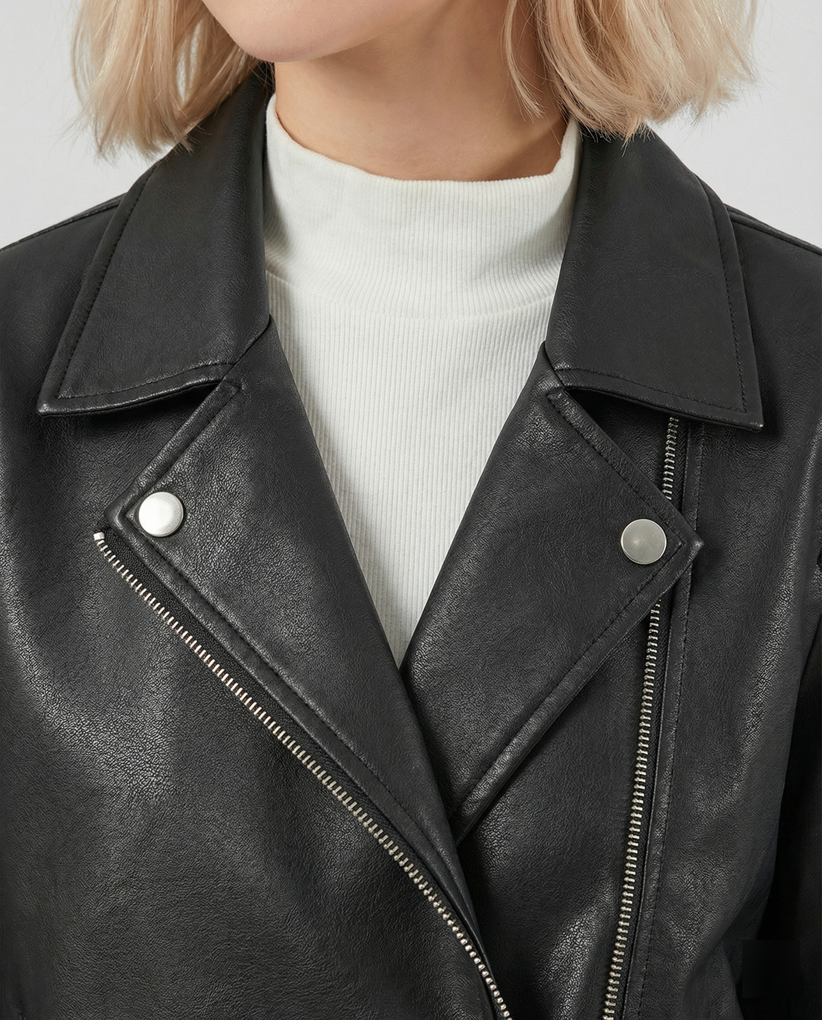 Women's Faux Leather Transitional Quilted Jacket