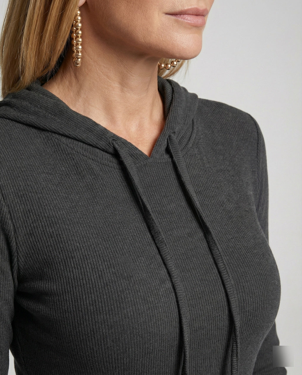 Women's Ribbed Hooded Dress