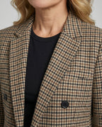 Women's Plaid Double-Breasted Blazer