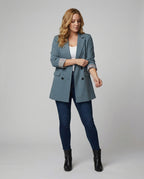 Women's Double-Breasted Blazer with Contrast Cuffs