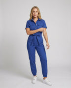 Casual Jumpsuit with Tailored Cut and Full Button Placket
