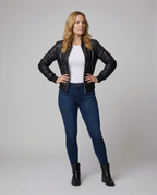 Lightweight Women's Faux Leather Quilted Jacket
