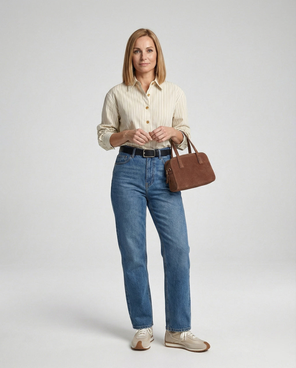 Women's Striped Button-Down Shirt