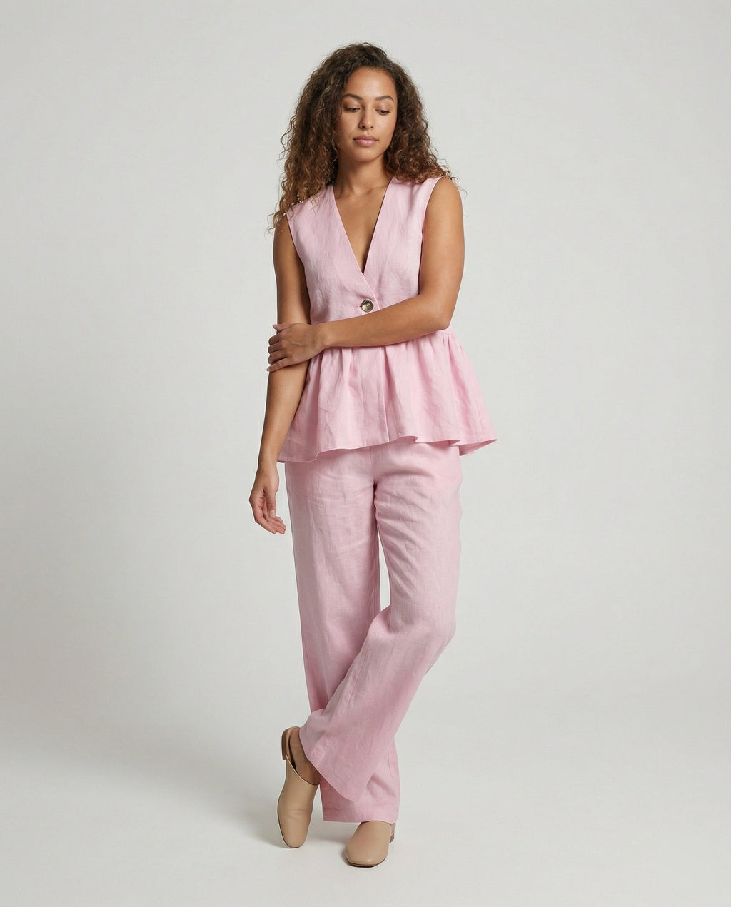 Elegant Women's Linen Trouser Suit