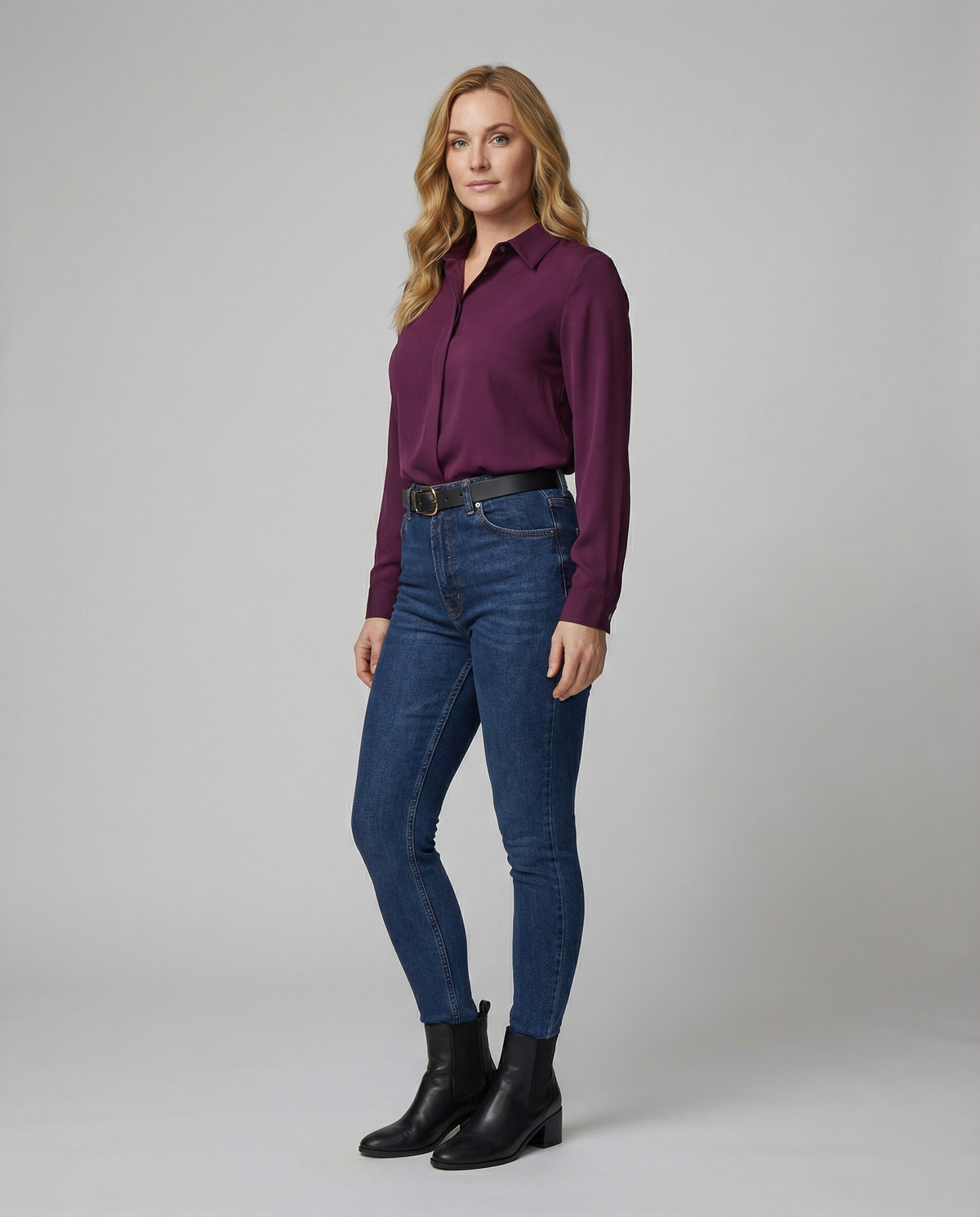 Elegant Women's Shirt Blouse with Luxurious Sheen