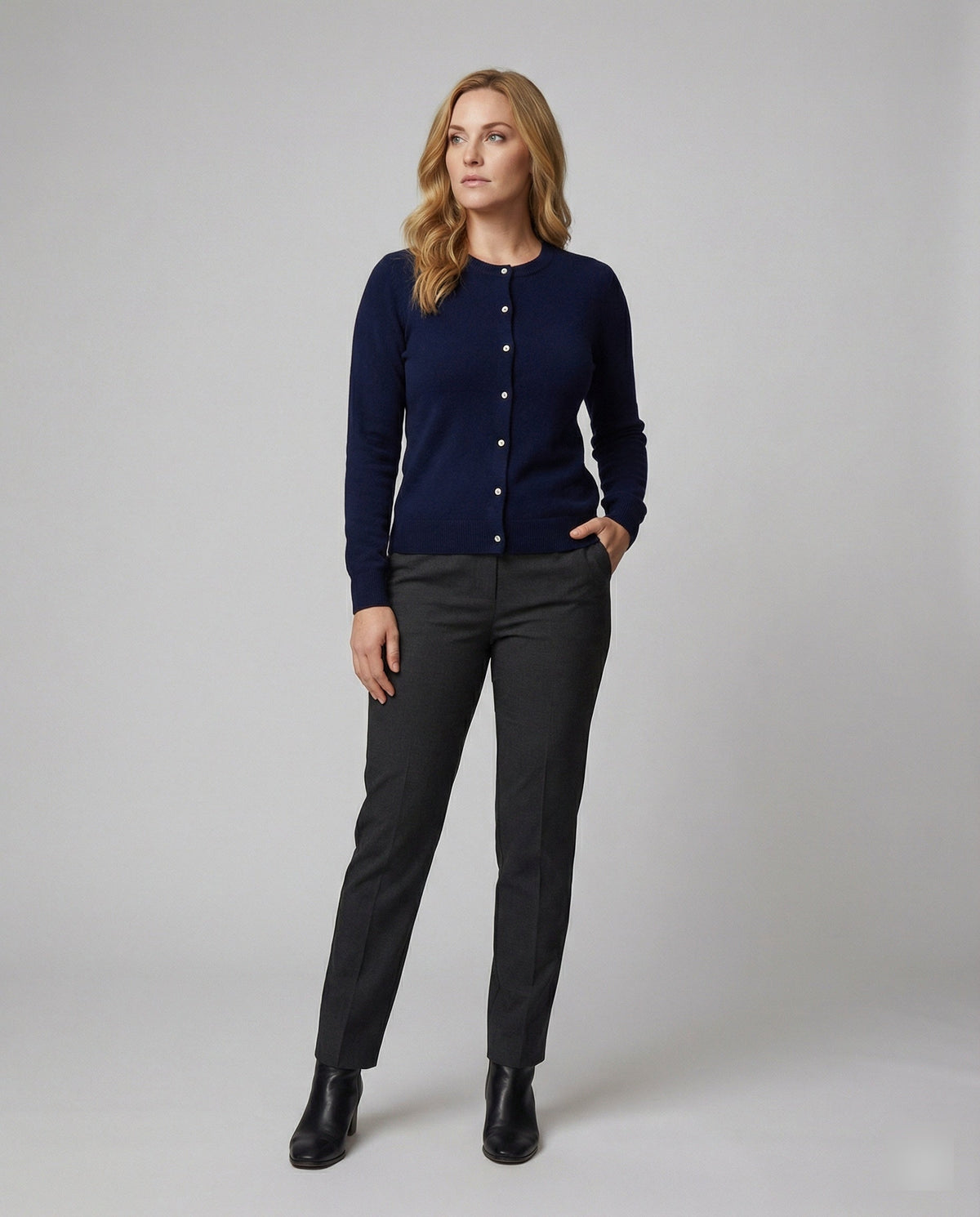 Women's Fine Knit Button-Down Cardigan