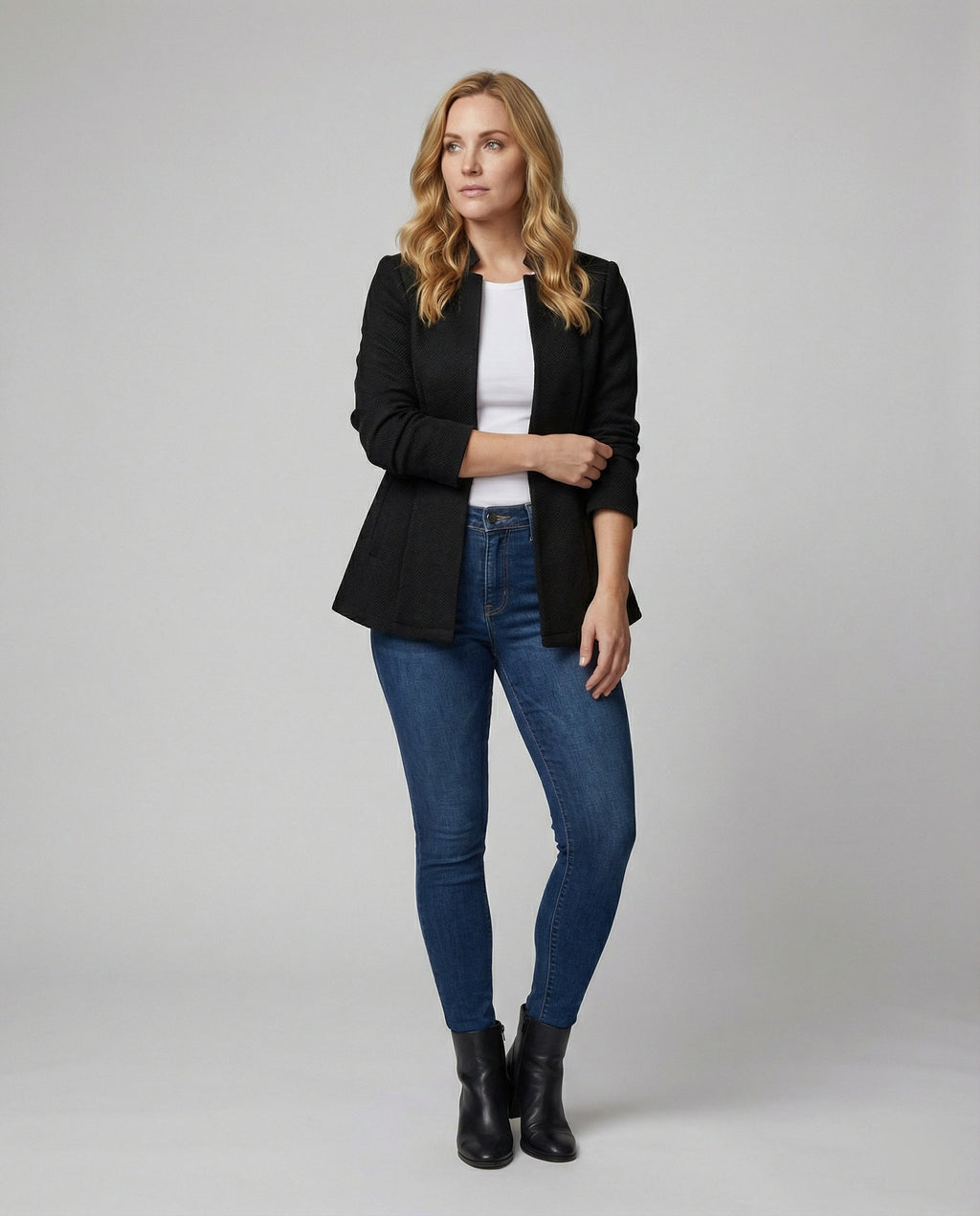 Sleeveless Houndstooth Blazer