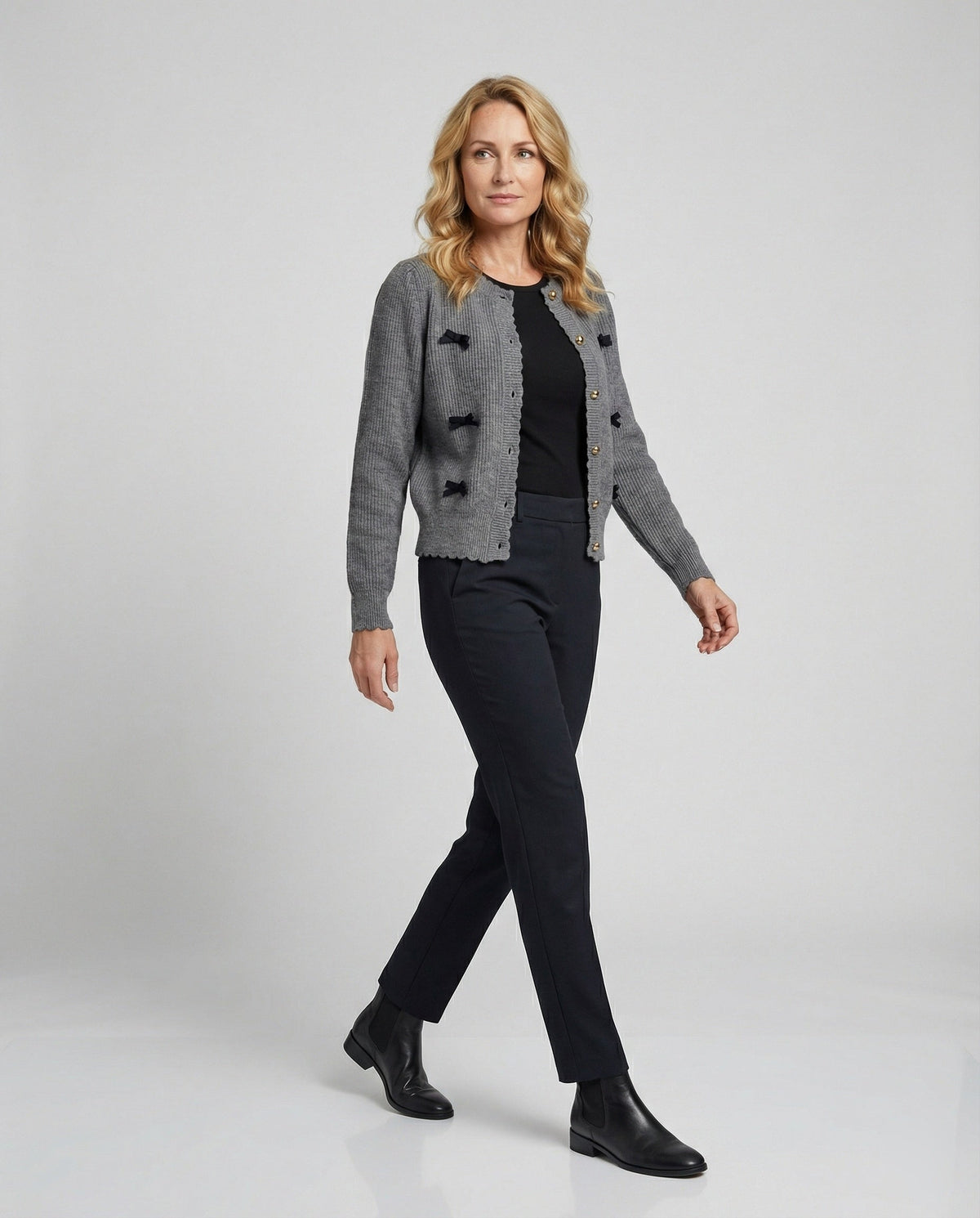 Women's Cardigan with Decorative Buttons