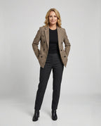 Women's Plaid Double-Breasted Blazer