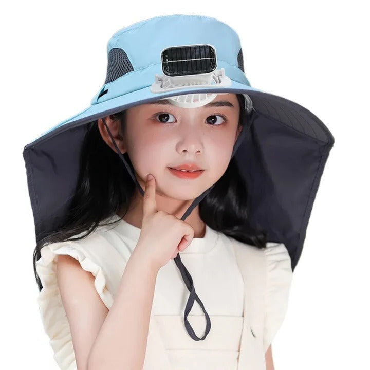 Adjustable Kids Solar Fan Hat