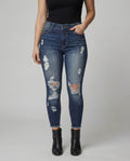 Women's Slim Fit Distressed High-Waisted Jeans