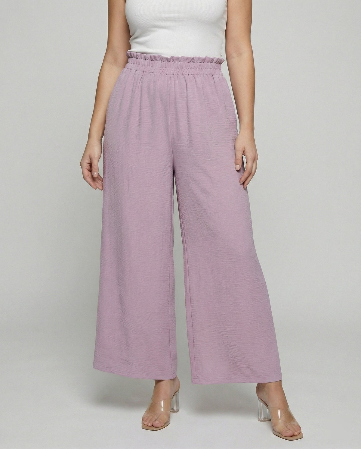 Women's Wide-Leg Culottes with Elastic Waistband