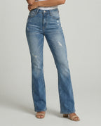 Women's High-Waisted Bootcut Jeans with Vintage Charm
