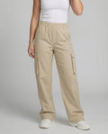 Women's Cargo Pants with Elastic Waistband and Practical Side Pockets