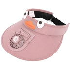 Kids' Sun Visor Hat with Cooling Fan