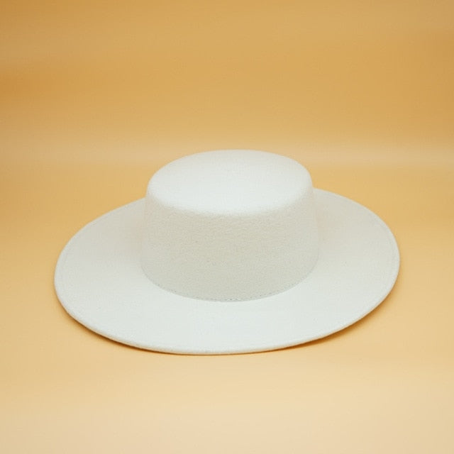 White Wool Bow Hat
