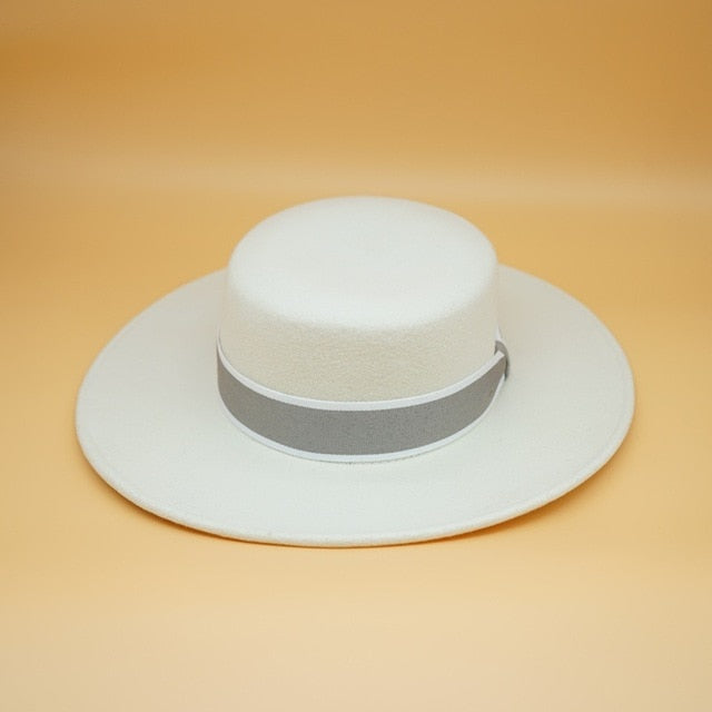 White Wool Bow Hat
