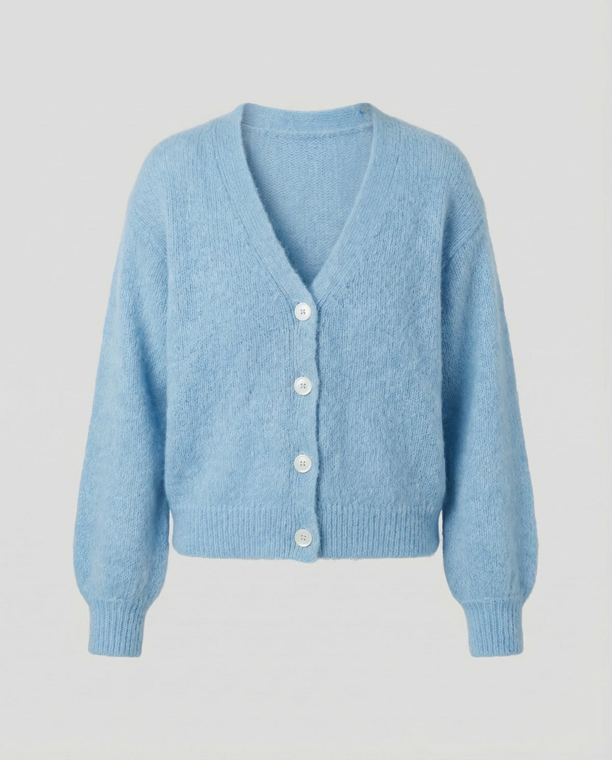 Women's Fluffy Cardigan with Puff Sleeves