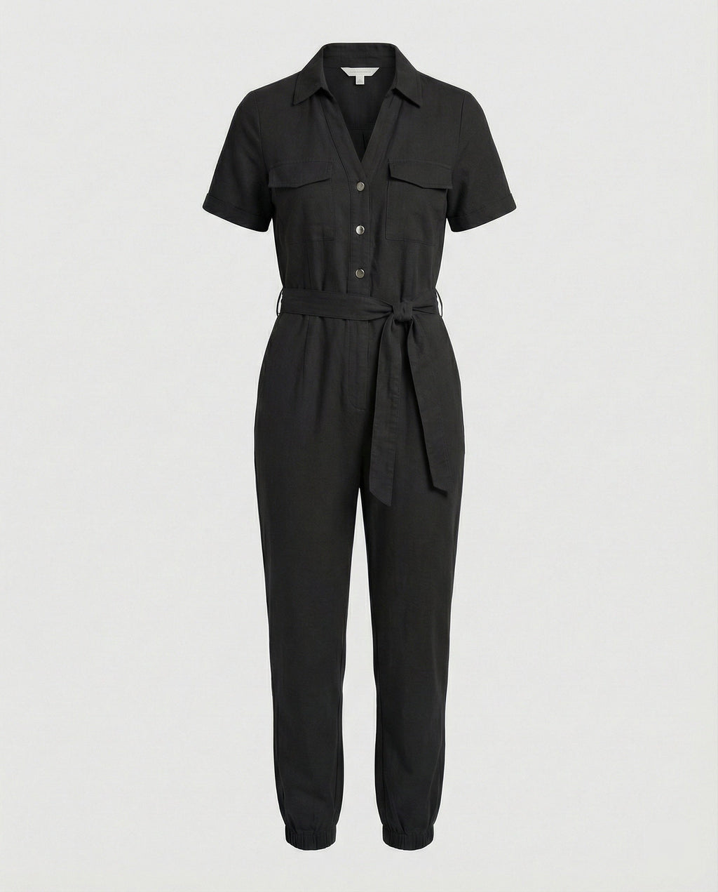 Casual Jumpsuit with Tailored Cut and Full Button Placket