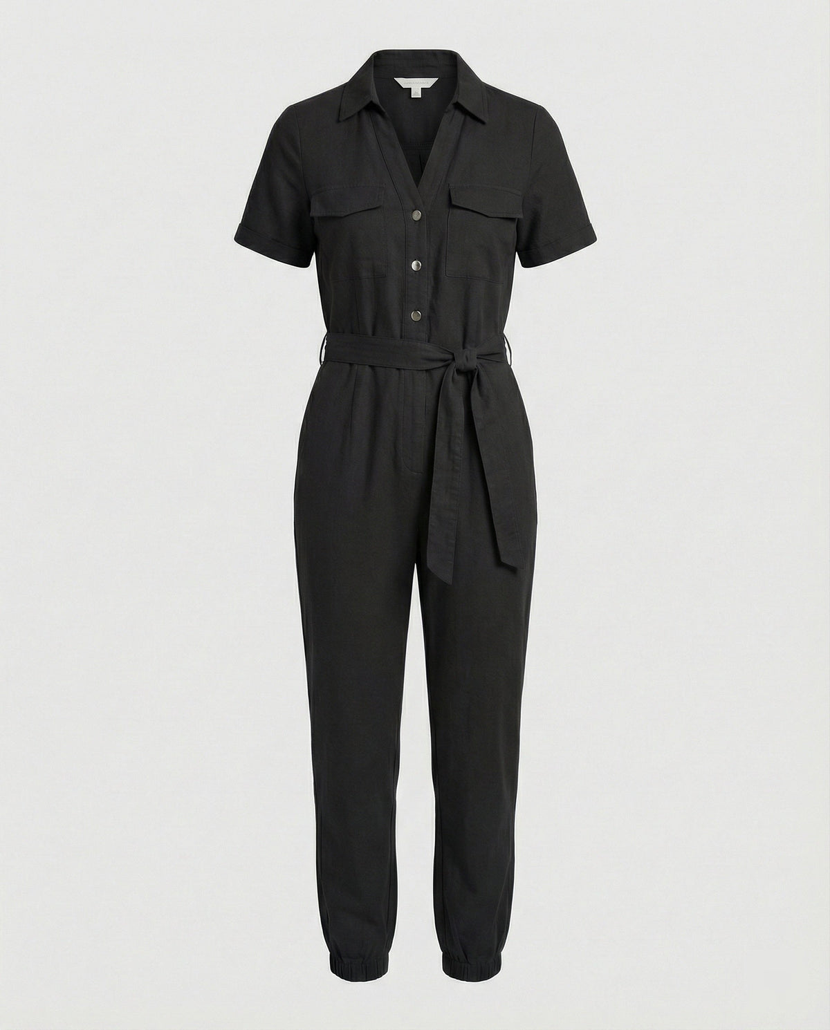 Casual Jumpsuit with Tailored Cut and Full Button Placket