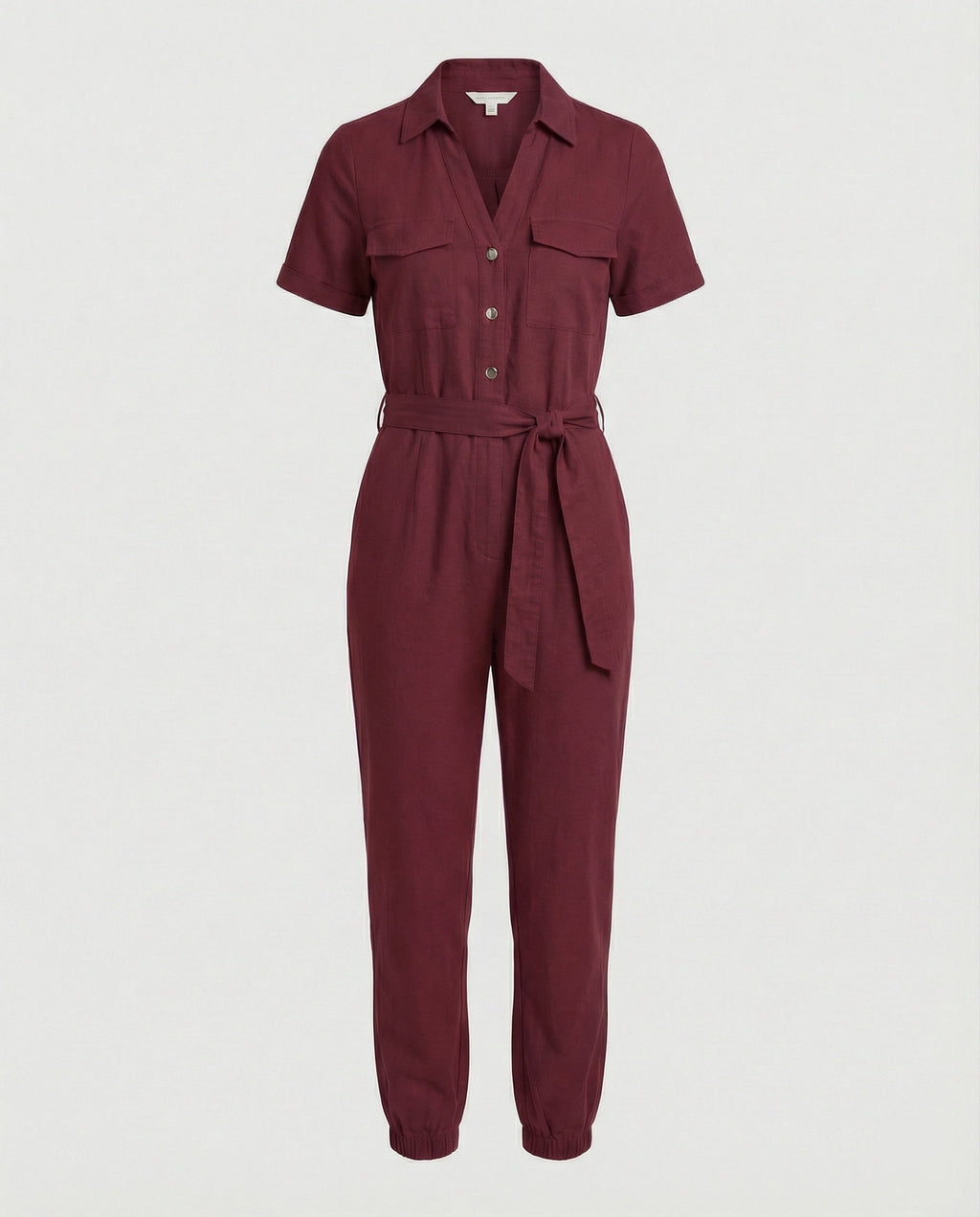 Casual Jumpsuit with Tailored Cut and Full Button Placket