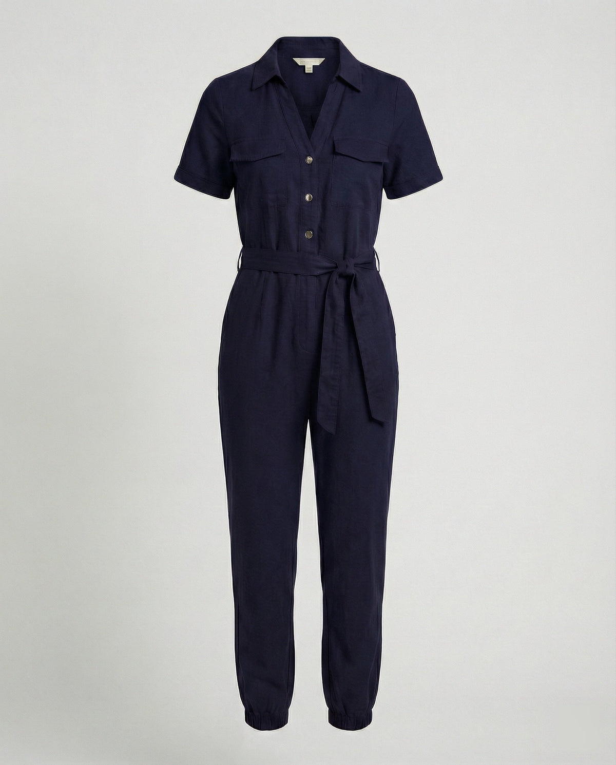 Casual Jumpsuit with Tailored Cut and Full Button Placket