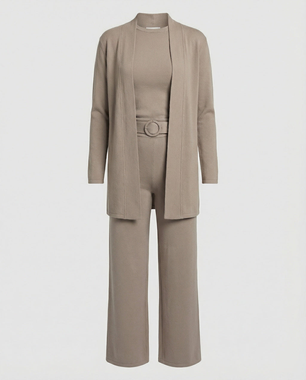 Two-Piece Jersey Blazer and Palazzo Pants Set
