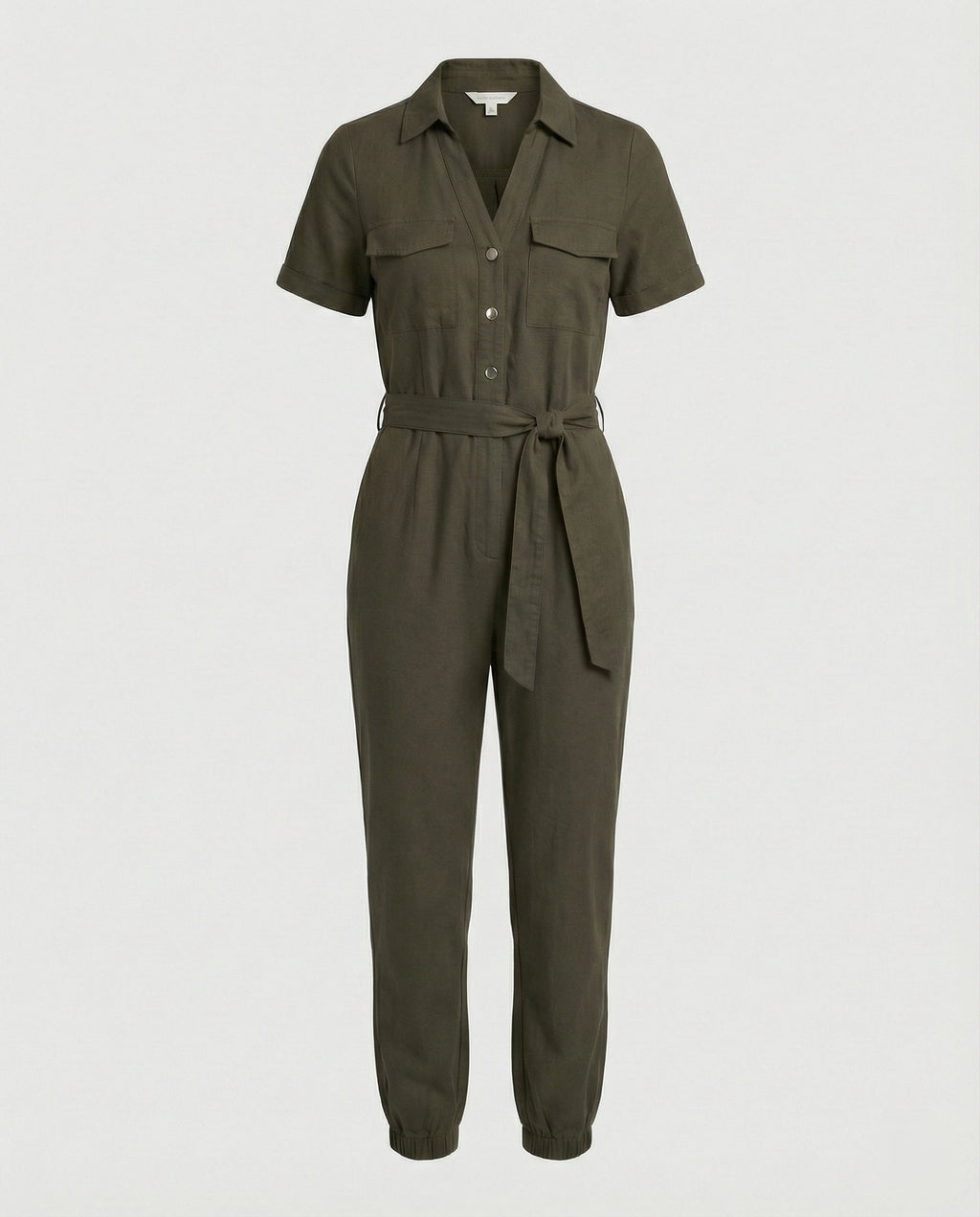 Casual Jumpsuit with Tailored Cut and Full Button Placket