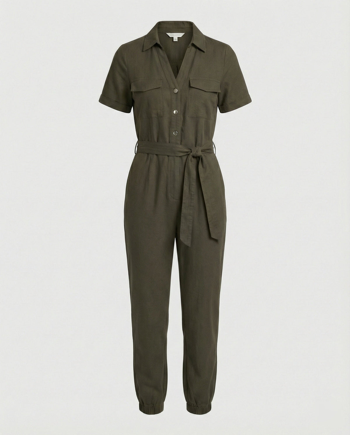 Casual Jumpsuit with Tailored Cut and Full Button Placket