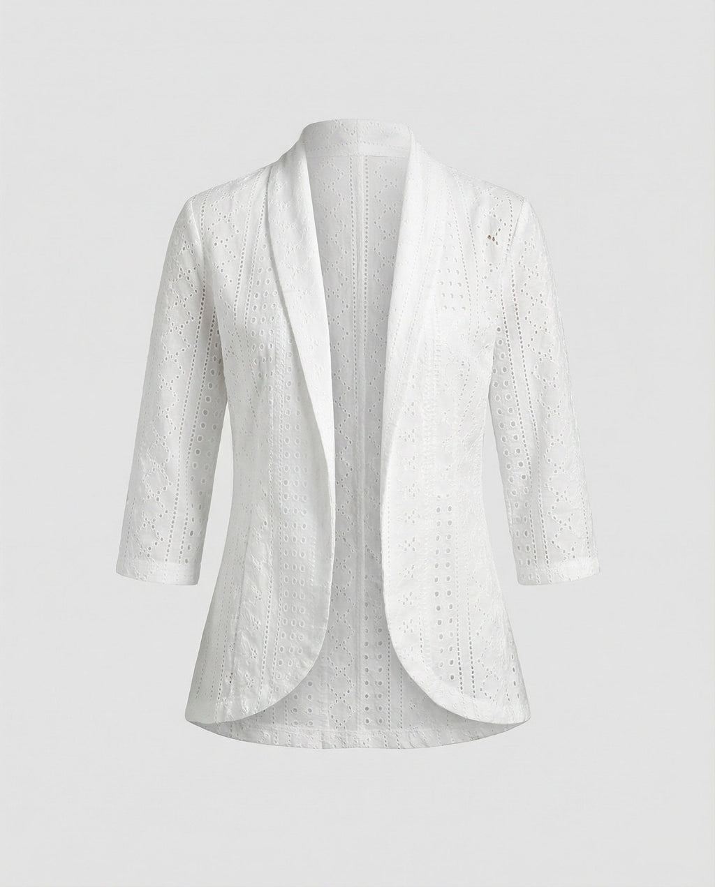 Women's Elegant Blazer with Patterned Cutouts and Tailored Fit